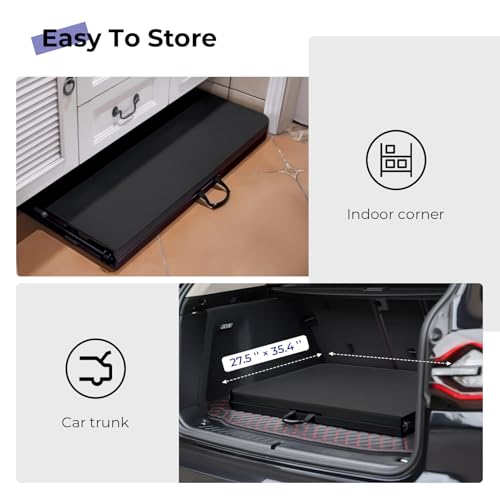 Byliable Folding Table 6ft Portable Heavy Duty Plastic Fold-in-Half 6 Foot Foldable Table Utility Dining Indoor Outdoor with Carrying Handle for Camping Picnic and Party, Black