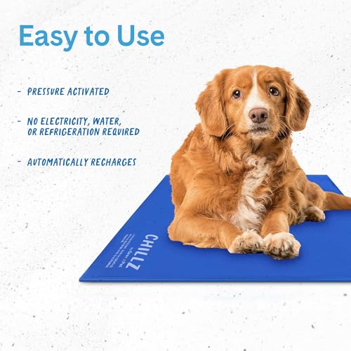 The Green Pet Shop Chillz Gel Mat, Medium - Pressure-Activated Cooling Pad for Pets 0-25 lbs - Non-Toxic, No Water or Refrigeration Needed - Ideal for Home, Travel & Crates - size: M