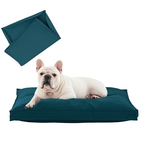 Dog Bed Covers Replacement Washable, Waterproof Dog Bed Cover with Zipper, 30Lx20Wx3H inch Durable Oxford Pet Bed Cover for Outdoor/Indoor Use, Cover Only, Cyan - color: Cyan, size: 30*20*3 inch