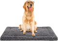 Washable Dog Bed Mat Ultra Soft Dog Crate Pad Comfy Fluffy Pet Kennel Beds Dog Sleeping Mattress for Large Jumbo Medium Small Dogs, 41 x 27 Inch, Gray - color: Grey, size: 41.00" x 27.00" x 1.50"