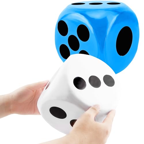 2 Pieces 6 Inches Large Foam Dice Set Giant Foam Dice Soft Dot Dice Toy for Family Educational Toys Parent Child Board Games Nights Casino Themed Party Decoration (Color Set 3) - color: Color Set 3