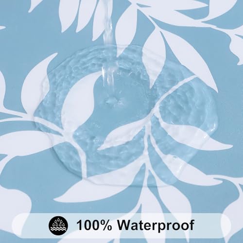 Smiry Square Table Cloth Cover, Waterproof Elastic Fitted Picnic Tablecloth, Wipeable Flannel Backed Vinyl Tablecloths for Camping, Dining, Outdoor (Baby Blue, 36" x 36") - color: Baby Blue, size: 36" x 36" (Square)