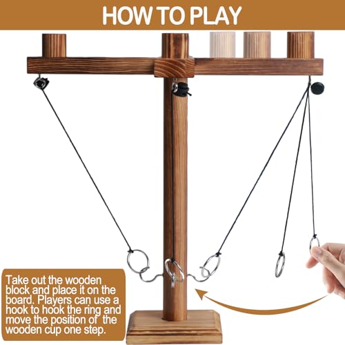 Ring Toss Games for Adults, Fun Hook and Ring Game with Carrying Bag, Outdoor Indoor Party Game, Board Games for Family, Bar, Party, Game Nights
