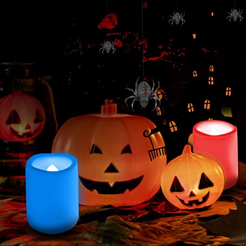 10 PCS Colored Flameless Flickering Remote Control Led Votive Tea Light Timer Candles/Color Changing Battery Operated LED Fake Candle for Outdoor Halloween Pumpkin Light Christmas Decorations - color: Color Changing Remote Votive - 10 Pack