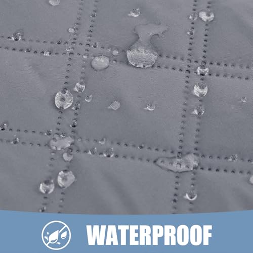 Smiry Waterproof Dog Bed Cover Pet Blanket, Soft Washable Dog Blanket for Furniture Bed Couch Sofa Reversible, Checkered (82"x82", Grey/Dark Grey) - color: Grey/Dark Grey, size: 82x82 Inch