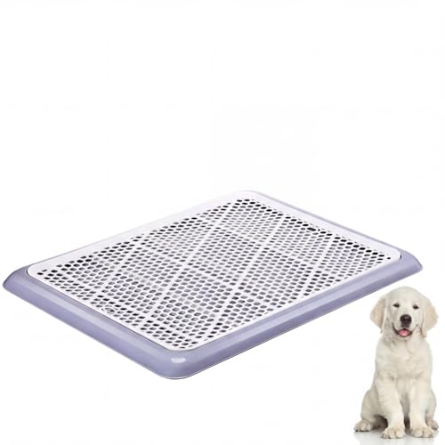 Mifoci 2 Pcs Dog Potty Tray Mesh Puppy Training Pad Holder Floor Protection Portable Pee Pad Pet Toilet Training Tray Litter Box Corner for Medium and Large Dogs (25.6 x 18.9 Inch,Gray) - color: Gray, size: 25.6 X 18.9 Inch