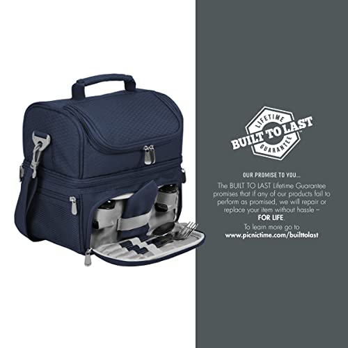 PICNIC TIME Star Wars Mandalorian Grogu Pranzo Insulated Lunch Box, Soft Sided Cooler Bag with Utensil Set, Dual Compartment Lunch Tote, (Navy Blue) - color: Star Wars Mandalorian Grogu - Navy Blue