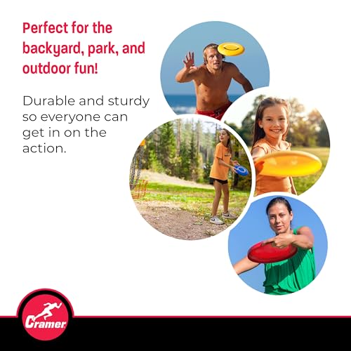 Cosom Flying Discs, Flying Sports Disc for Kids, Outdoor Activities for Kids, Party Games for Children, Easy Catching Disc, Accurate Throwing, 9" Diameter, 109 gram, Set of (6) Colors