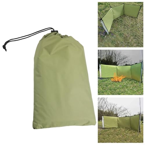 Windshield Privacy Screen For Outdoor Activities, Lightweight For Camping Windscreen With Storage Bag(green（no pole）)