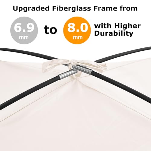 COMMOUDS Beach Tent Sun Shade for 3/4/6/8 Person, UPF 50+ Beach Sun Shelter Canopy Tent, Lightweight, Easy Set Up and Carry - color: CreamyGray, size: 3 Person