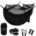Gold Armour Camping Hammock - Camping Essentials, Double Hammock with Bug Net, Camping Gear Hammock for Outside, Hiking, and Travel (Black) - color: Black