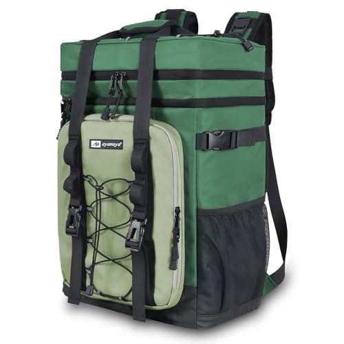 Backpack Cooler - AYAMAYA Upgrade Leakproof Cooler Backpack with Padded Top Handle, 40 Cans Large Waterproof Insulated Camping Coolers for Beach, Fishing, Picnic, Travel, BBQ - color: Green
