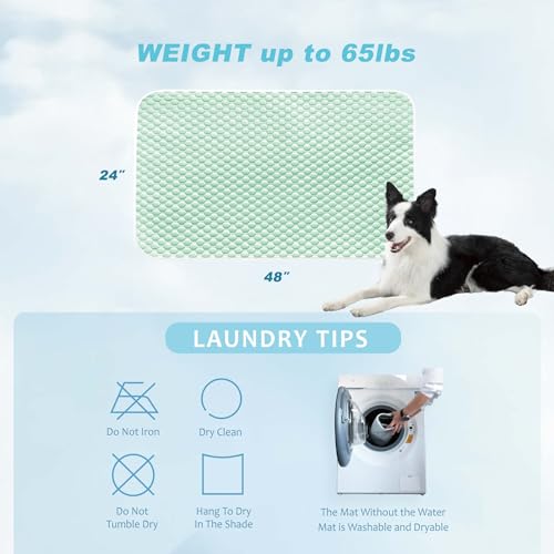 MICROCOSMOS Pet Cooling Mat & Sleeping Pad- Breathable Bubble Surface, EZ Clean. Keep Cooling for Pets, Kids and Adults in Summer.(Green, 48" x 24") - color: Green, size: 48" x 24"