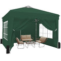 SANWAY 10x10 Pop Up Canopy Tent with Sidewalls x 4 – Easy Setup Canopy Tent, Waterproof, UV-Resistant, Portable with Carry Bag for Outdoor Events, Camping, and Backyard Parties – Dark Green - color: Dark Green