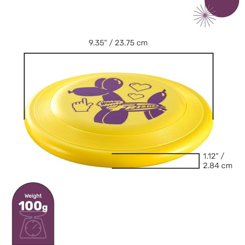 Frisbee Fastback Outdoor Flying Disc for Kids, 9.35 Inch Lightweight Sports Disc, Dog-friendly, for Beach Lawn Backyard Games and Family Fun - 100g - color: Yellow