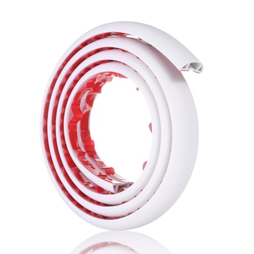 HARFINGTON 6ft Cord Cover Floor W0.6 x H0.33 Inner Channel PVC Hide Extension Cable Floor Wire Hider Wire Covers Protector for Prevent Cable Trips Cables Management, White - color: White, size: 6ft