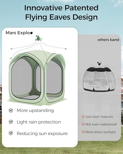 6x6FT Pop-Up Screen House Tent, Instant Portable Screen Room Canopy with Mesh Doors and Carry Bag for Patio, Backyard, Deck, Camping, and Outdoor Activities,Seafoam Green - color: Green, size: 6x6 FT