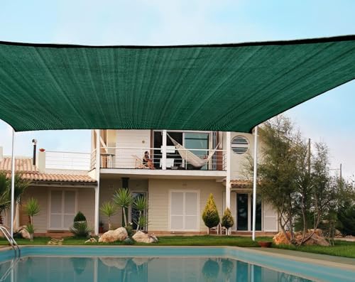 Quictent 185G HDPE Rectangle Sun Shade Sail Canopy 98% UV Block Outdoor Patio Garden with Hardware Kit (Green) 20x16ft - color: Green, size: 20 x 16 ft, style: Rectangle
