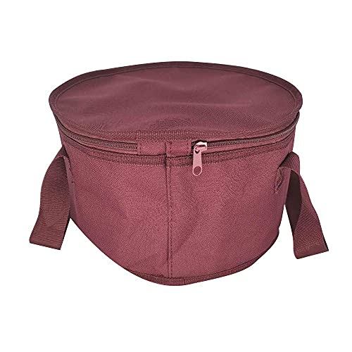 Set of 2 Polyester Fabric Round Thermal Casserole Carrier,Reusable Insulated Lunch Cooler Bag,Pie Carrier for Potluck,Picnics,Collapsible Cooler for Hot/Cold Food,11X7 inch - color: Red Color