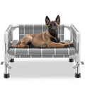 Elevated Dog Bed with Three-Sided Fence and Removable Cushion - Anti-Slip Feet, Stable Design, Easy Assembly, Indoor Relaxation & Outdoor Activities for Small Dogs, All-Season Comfort - size: Cushion-S