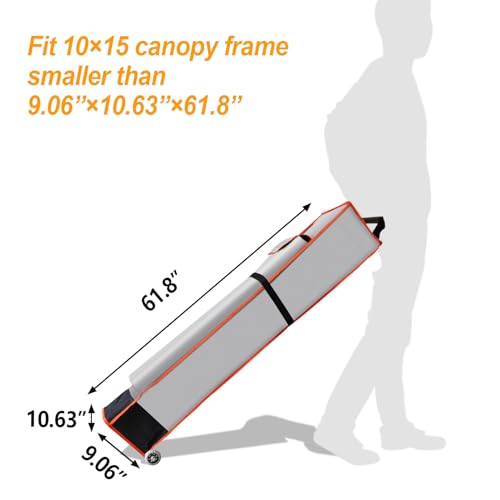 Eurmax USA Heavy Duty Wheeled Roller Bag Pop up Canopy Tent Universal Rolling Storage Bag for 10x15 Canopy Instant Tent (Grey) - color: Gray, size: 10x15