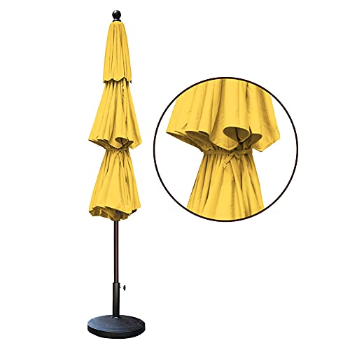 EliteShade USA 10-Year-Non-Fading 11ft 3-Tier Market Patio Umbrella, Commercial Grade Outdoor Table Umbrella with Cylinder Push-Up, Windproof & UPF 50+ UV Protection, Heavy Duty Ventilation for Garden, Deck, Pool, Backyard, Beach & Bistro, Sunflower Yello