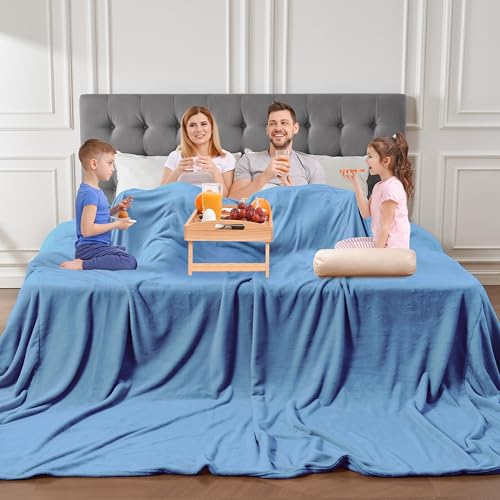 Edenleaf Big Oversized Soft Blanket, Giant Fleece Companion 120x120, California King Warm Blanket for Whole Family, Bed, Sofa, Couch, Travel, Camping 120x120 Sky Blue - color: Sky Blue