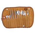 Camping Utensil Set with Carrying Bag Portable 10-Piece Travel Tableware Set Lightweight Cutlery for Picnics Backpacking and Outdoor Dining