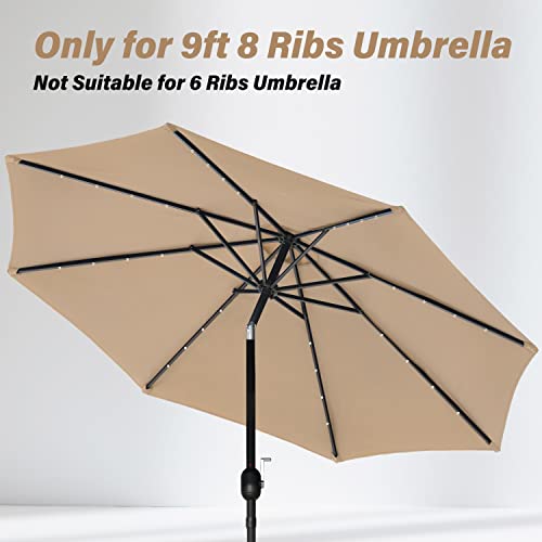 Simple Deluxe 9' Patio Umbrella Replacement Canopy Only Outdoor Table Market Yard Umbrella Replacement Top Cover with 8 Ribs, Tan - color: Tan Canopy Only, size: 9ft