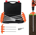 8" Tent Stakes Heavy Duty 12 Pack, Screw in Tent Stakes, Metal Threaded Camping Stakes, Ground Anchors for Canopies, Gardening, Yard Stakes for Inflatables, with Storage Box and Hex Socket - style: 12 PCS Orange
