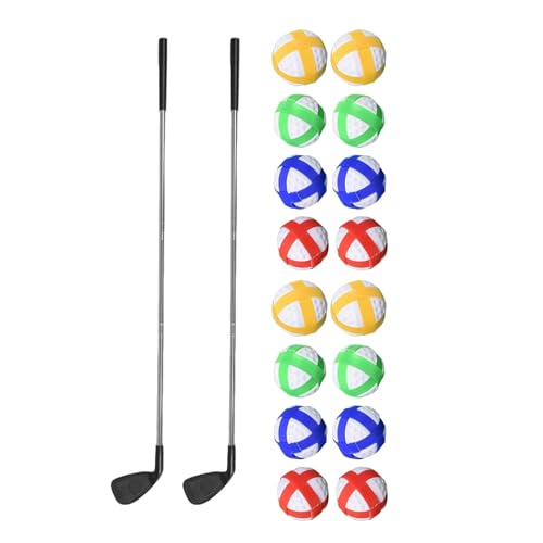 Golf Chipping Game – Portable Yard Practice Set, Indoor & Outdoor Lawn Play for Adults and Family, Backyard, Beach, Office Party, Golf Gifts for Men (2 Clubs & 16 Balls) - color: 2 Clubs & 16 Balls