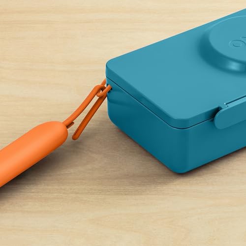 Omie OmieBox Travel Utensil Set | Fork and Spoon with Case for Easy Travel | Stainless Steel Fork and Spoon (Orange) - color: Orange, size: Age: 9+ Years