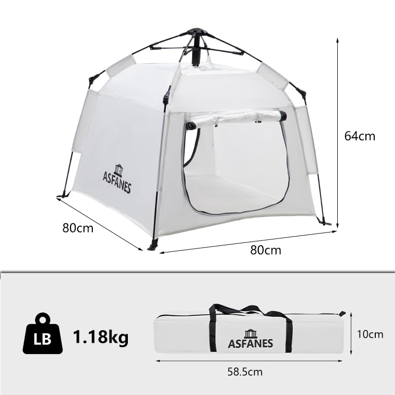 ASFANES Outdoor Pet Automatic Camping Tent, Pop up Cave Bed for Indoor Cats and Small Dogs, Portable Cat House Dog House, White.(No Ventilation mesh, Door Must be Left Open for use) - style: White