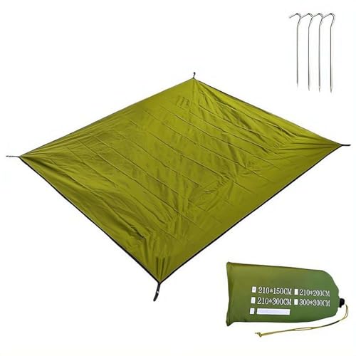 Ultralight Tent Footprint Waterproof Camping Tarp, 210D Portable Ground Sheet Mat with Carry Bag, Multi-Use Picnic Beach Blanket for Camping Backpacking Hiking (Green) - color: Green