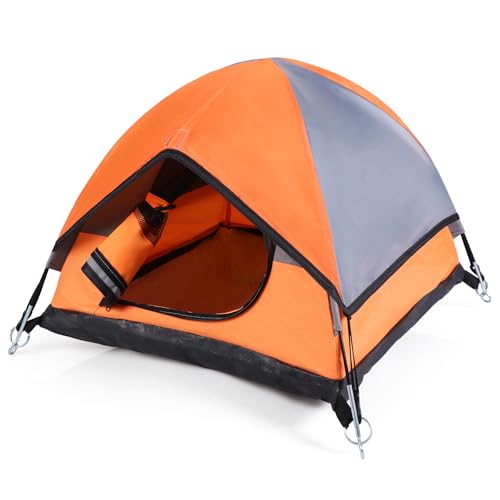 Cat Camping Tent, Cat Tent Bed, Pet Tent for Indoor Cat and Small Dog, Mini Tent (Orange, 21 x 21 x 14 Inches) - color: Orange