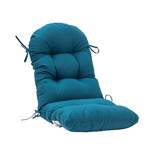 QILLOWAY Outdoor High Back Chair Cushion for Adirondack, All Weather Rocking Chair Cushions Thick Padded Replacement for Patio Furniture,Peacock Blue - color: Peacock Blue