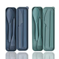 2 Sets Plastic Reusable Utensils Set with Case, Travel Chopsticks Fork Spoon Knife Set for Lunch Box, Portable Cutlery Sets for Travel Camping Daily Use (Standard)