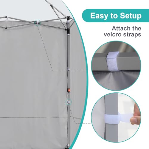 Canopy Sidewalls for 10x10,10x20 Pop up Canopy Party Tent, UV Protection and Waterproof for Outdoor Event Tents, Vendor Booths, for Backyard, Patio, Camping (3 Sidewalls, Frame Not Included, Grey)