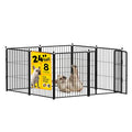 Dog Playpen 24 inch 8 Panels for Indoor & Outdoor Use – Heavy-Duty Metal Pet Fence with Ground Stakes, Rounded Ball Tops for Safety, Stable & Foldable Design, Easy to Assemble - size: 24inch, style: 8 Panels