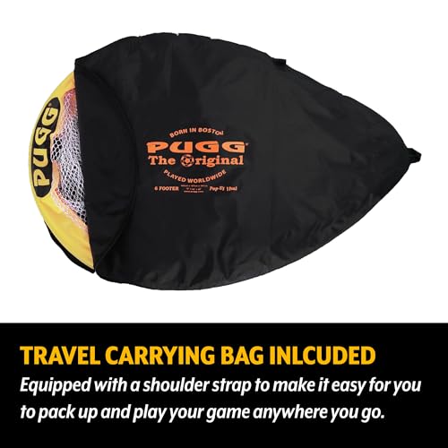 PUGG Pop Up Soccer Goal, Portable Training Football Knitted Poly Net Equipment, The Original Pickup Game Goal, Includes Two Goals & Bag - size: 6 Foot