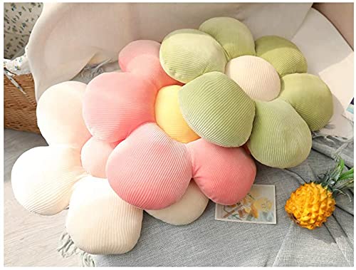 LEHU Flower Floor Pillow, Flower Shaped Seating Cushion -Cute Flowe Pillow for Girls Tweens Room Decor Floor Pillow for Reading and Lounging Comfy (Green petals-19'') - color: Green Petals, size: 19''