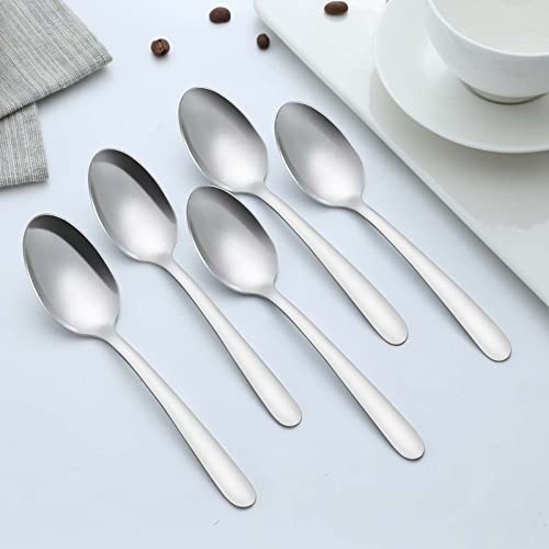 36 Pieces Teaspoons Set, 6.2 Inches Stainless Steel Teaspoons Silverware, Small Spoons, Mirror Polished & Dishwasher Safe, Tea Spoons Suitable for Home, Kitchen and Restaurant - color: Chrome