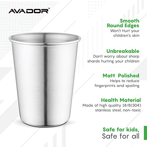 Avador® 18/8 Stainless Steel Products for Dining | Camping | Outdoor BPA Free Dishwasher Safe (Set of 4 Tumbler 8 oz) - color: Set of 4 Tumbler 8 oz