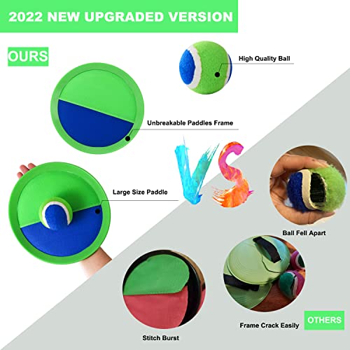 Catch Ball Game for Kids-Beach Toys Backyard Lawn Toss and Catch Games -Upgraded Version Throw Sticky Balls and Catch Game Toys for Kids Boys Girls Adults Family Outside Gifts - color: Green
