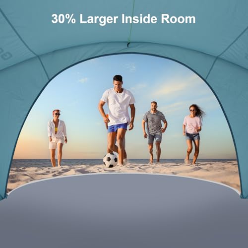 Gorich Beach Tent Sun Shelter with UPF50+ UV Protection for 1-2/3/4-5/6-7 Person, Lightweight & Portable Beach Shade Canopy with 2 Zippered Doors, Easy Setup Family Beach Umbrella - color: Skyblue, size: 2 Person