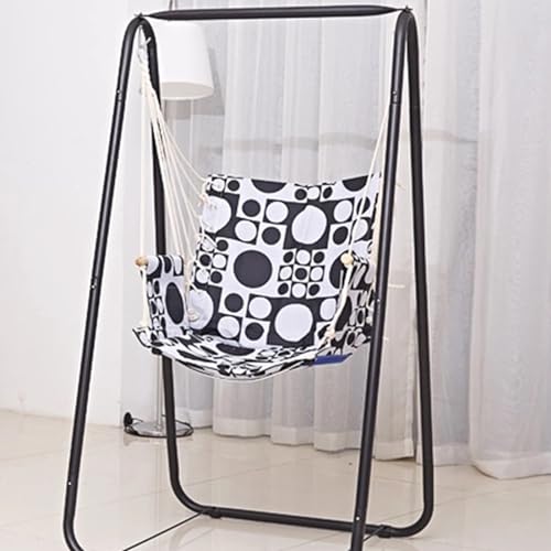 Hammock Chair Stand,Heavy-Duty Steel Hammock Stand,300LBS Multi-Use Swing Stand for Outdoor Indoor，Hammock Chair not Include, Black (Fast Delivery from USA)