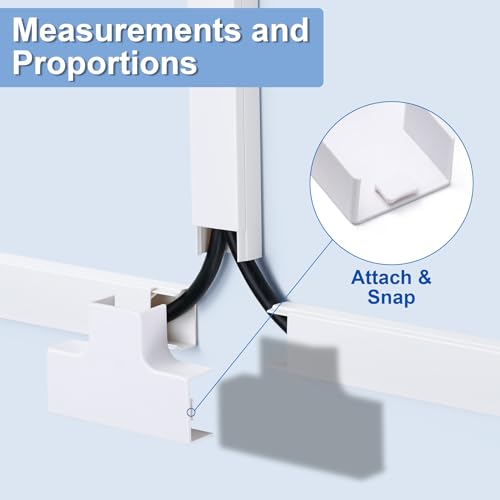 94.5in Cord Hider Kit, Cord Covers for Wires on Wall, Cable Hider Cord Organizer, Wire Hiders for TV on Wall, Cord Concealer, Cable Cover Wall Wire Management, 6X L15.7 W0.96 H0.58in, White - size: 94.5in L×0.96in W×0.58in H