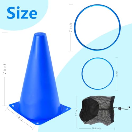 OBTANIM 26 Pcs Plastic Colorful Cones Ring Toss Combo Set Outdoor Carnival Games for Kids Adults Birthday Party Throwing Backyard Games - style: Cones Ring