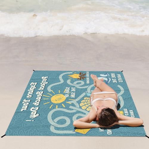 Funny Beach Game Pocket Picnic Blankets, Ocean Coastal Outdoor Beach Camping Blanket Waterproof Sandproof Gifts for Kids Boys, Sea Maze Mini RV Picnic Mat for Camper Campsite Travel 55x60in - color: Maze