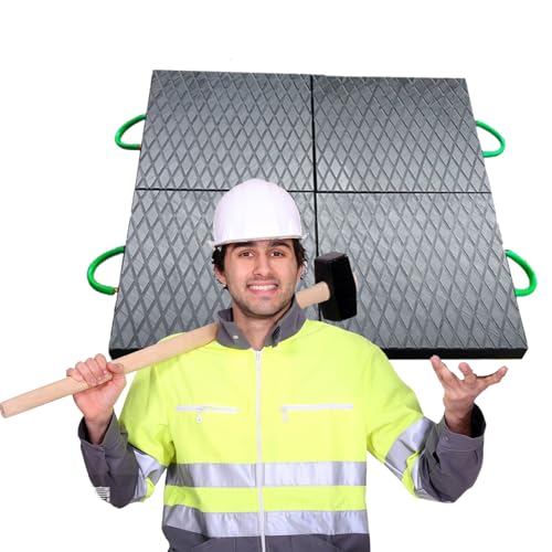 Heavy Duty Outrigger Pads for Cranes - High Capacity Non-Slip Ground Protection Mats, Stabilizer Jack Landing Pads for Muddy, Grass & Construction Sites,23.6x23.6x2.4/60x60x6cm
